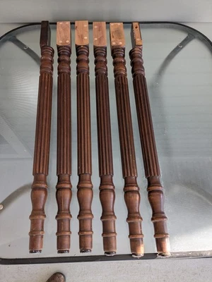 Antiguo Juego de 6 Patas de Mueble de Arce Suave Recuperadas Tempranamente 28" de Alto X 1 3/4"" de Ancho Foto 1 de 4