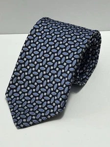 Robert Talbot erstklassige Krawatte blau geometrisch 100 % Seide USA 3,5” x 59” - Bild 1 von 6