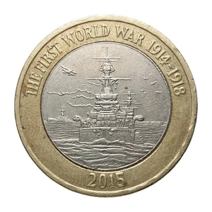 2015 UK £2 Coin – Royal Navy – WWI Centenary Series – Elizabeth II Z2555 - Picture 1 of 4