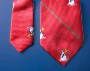 Herren Lovley rote Krawatte mit Schneemann Emblem Hemd Kragen formell Smart Schneemann - Bild 1 von 2
