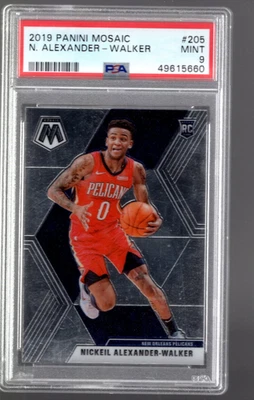 SLA362- 2019-20 Panini Mosaic #205 Nickeil Alexander-Walker RC - PSA Mint (9) - Image 1 of 2