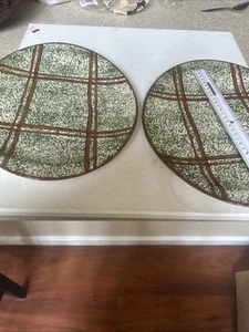 Blue Ridge Southern Pottery Hand Painted Vintage RUSTIC PLAID Serving 12" Plate - Picture 1 of 3
