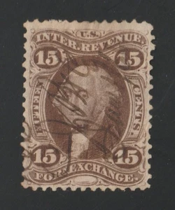 Scott # R39c, Used, F-VF, 15¢ Foreign Exchange, Manuscript Cancel - Picture 1 of 2