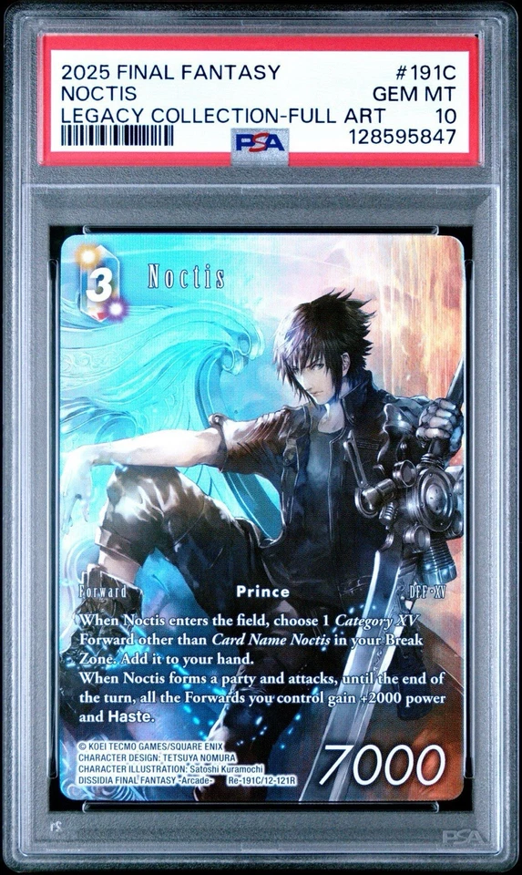 PSA 10 Final Fantasy TCG Noctis Re-191C/12-121R Full Art Foil Legacy Collection - Image 1 of 2
