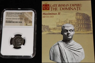 Authentic Roman Coin of Emperor MAXIMINUS II AD 311-313 NGC Certified - Image 1 of 3