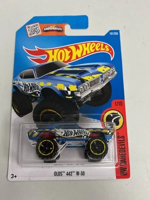 Hot Wheels #161 HW Daredevils 2016 1/10 Olds 442 W-30 variante azul A116 Foto 1 de 2