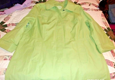 复古? EDDIE BAUER 全天候变色外套浅绿色女式 3X 加大  — 第 1/4 张图片