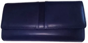 ROLFS Leather Checkbook Wallet, Purple - Picture 1 of 8