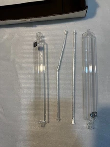 Firelight Glass Star Taper 10" Oil Candles Pair w/ Box 1 Wick Damaged - Picture 1 of 6