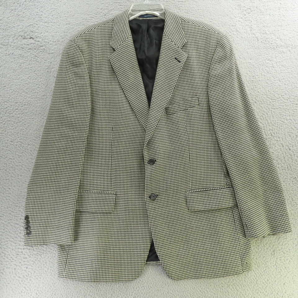 Blazer Chaqueta Deportiva Ralph Lauren Chaps Para Hombre 44R Negro Blanco Pata de Gallo Lana Foto 1 de 4
