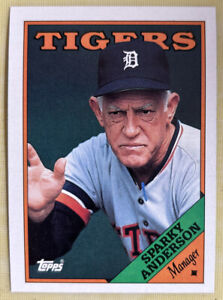 1988 Topps Sparky Anderson Baseball Card #14 Tigers Manager Mid-Grade EXMT