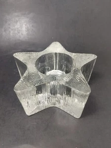 Vintage 1980 Avon Starbright Star Shaped Candle Holder - Thick & Textured Glass - Picture 1 of 8
