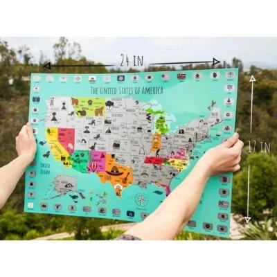 STEM Geo-Literacy Scratch-Off Map EUA brinquedo educativo para crianças em casa. - Imagem 1 de 3