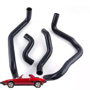 Manguera de refrigerante de radiador de silicona negra Fit 1972-82 Fiat Bertone X1/9 X19 1,3 L 1,5 L - Imagen 1 de 13