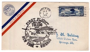 CAM 17W4N Toledo OH - Chicago IL 1928 on Aero Philatelic Soc Cover - Picture 1 of 2