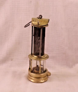 Antique Rare 1800's Brass & Steel Miners Safety Lamp U.S.A. - Picture 1 of 14