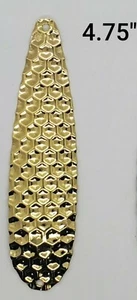 4.75" in/ 12 cm Fishing Flutter Spoon Hex Pattern 50 pack brass plated GOLD Fish - Picture 1 of 4