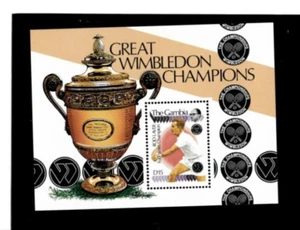 VINTAGE CLASSICS - Gambia 1990 - Tennis Champions - Souvenir - Scott 958 MNH - Picture 1 of 1