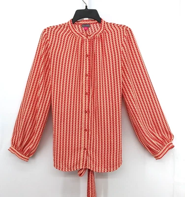 Блузка женская Vince Camuto размер S красная гончая с длинным рукавом топ на пуговицах - Изображение 1 из 4