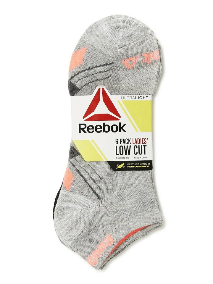 Reebok Woman’s Low Cut Ankle Socks 6 Pairs Gray Sz 4-10