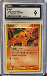 🔥 Numel Pokémon EX Deoxys 68/107 CGC 9 Mint - Rare 2005 Vintage Card 🔥 - Picture 1 of 2
