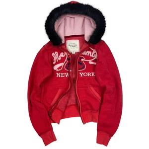 Archive Abercrombie & Fitch fur hoodie Y2K. Size S - Picture 1 of 5