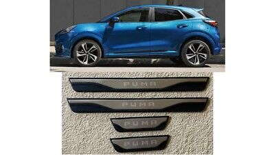 Ford Puma Door Sill Scuff Protector Plates (silver Plate On Black Base) Fd020 • 29.54€