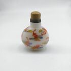 Old chinese Hand-painted glass snuff bottle Antique Authentic 19th century