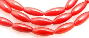 3 * 9 mm Arroz natural cuentas de coral rojo para joyería haciendo collar de bricolaje 15 " - Imagen 1 de 2