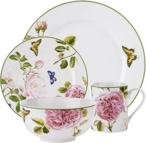 Portmeirion Home Rosen & Schmetterlinge 16tlg Porzellan Geschirr Set Service für 4 - Bild 1 von 9