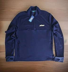 Pullover Prince Pickleball Ponte 1/4 Cremallera Azul Marino Cuello Simulado Para Hombre Talla Grande Nuevo - Imagen 1 de 8