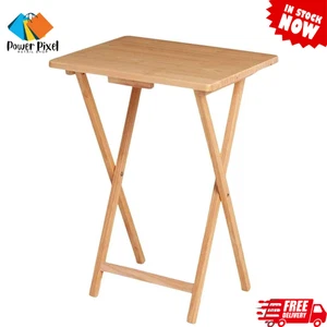 Indoor klappbarer TV Tablett Tisch tragbar leicht massiv Gummiholz platzsparend - Bild 1 von 7