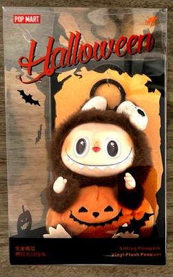 POPMART LABUBU-Halloween Sitting Pumpkin Plush Pendant Authentic New! - Image 1 of 4