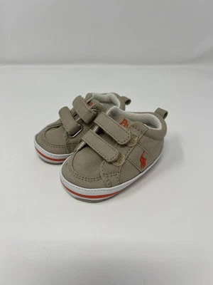 Polo Ralph Lauren Tan Orange Baby Toddler Sneaker Shoes Size 2 - Image 1 of 4