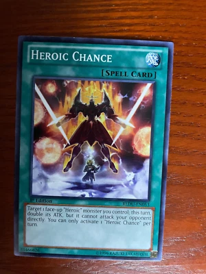 YuGiOh Heroic Chance REDU-EN053 1st Ed SINGLE USED EXC CONDITION SEE PHOTOS - Image 1 of 2