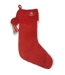 Holiday Time Red Lurex Knit 21 in Christmas Stocking with Tassels (New) - Picture 1 of 3