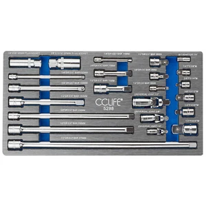 23tlg 1/4 1/2 3/8 Zoll Steckschlüssel Verlängerung Adapter Kardangelenk - Bild 1 von 9