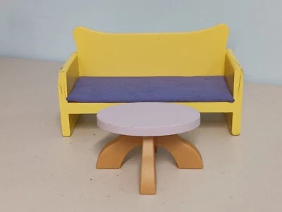 Kids Craft wood sofa & coffee table scale 1:6 Arms are cracked SEE PICTURE - Image 1 of 4