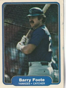 FREE SHIPPING-MINT-1982 Fleer Barry Foote #34 YANKEES PLUS BONUS CARDS - Picture 1 of 1