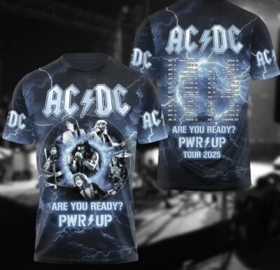 Camiseta Acdc Power Up 2025 Amante de la Música Camisa Para Mujeres y Hombres Regalo Talla S-4XL Foto 1 de 4