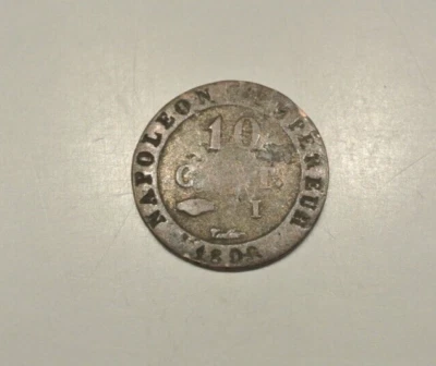 NAPOLEÓN 10 CÉNTIMOS 1808 I circular CANADÁ y LOUISIANA Foto 1 de 2