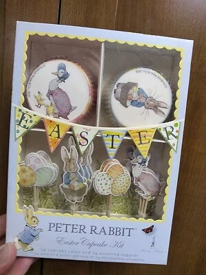 MERI MERI - BEATRIX POTTER PETER RABBIT EASTER CUPCAKE KIT - 24 PICKS & LINERS - Image 1 of 2