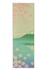 Yoga Mat Tatami Mat Rush SAKURA Mt. Fuji 60 x 180cm Made in Japan - Picture 1 of 8