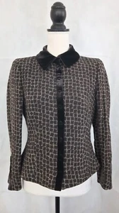 Armani Collezioni Brown Wool and Suede Blazer, Size: 6 - Picture 1 of 4