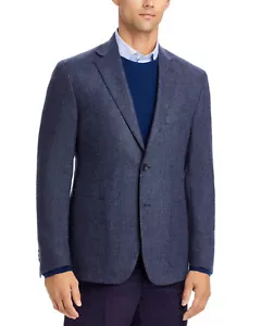 The Mens Store Slim Fit Wool & Cashmere Herringbone Sport Coat 44 Long Blue - Picture 1 of 4