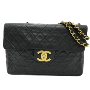 CHANEL Maxi Jumbo Matelasse 34 Chain Shoulder Bag Leather Black GHW France M957 - Picture 1 of 20