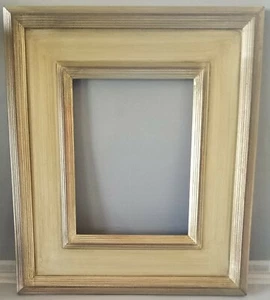 Françoise handgefertigtes Holzbild/Kunstrahmen silber geriffeltes Design 8 x 10 Zoll - Bild 1 von 5