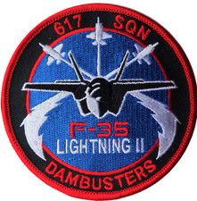 N.617 Dambusters Sqn Raf F-35 Lightning II Rotondo Ricamato Toppa