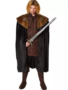 Medieval King Cape Costume Adult Royalty Medallions Halloween Renaissance - Picture 1 of 2