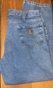 Size 40X30 Carhartt Traditional Fit Blue Jeans - Picture 1 of 13